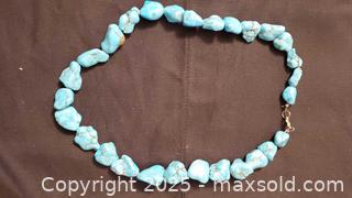 MaxSold Auction: Stabilized Natural Turquoise Tumbled Necklace, Approx 20 in - Vaughan (Ontario, Canada) SELLER MANAGED Estate Sale Online Auction - Mill Arbour Lane