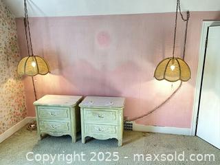 MaxSold Auction: 2 Vintage MCM Wicker Swag Lamps - New Westminster (British Columbia, Canada) SELLER MANAGED Estate Sale Online Auction - Sixth Avenue