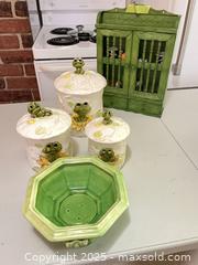 MaxSold Auction: Vintage 1970&#39;s Sears Roebuck &#34;Neil the Frog&#34; ceramic Canister Set and more.  - New Westminster (British Columbia, Canada) SELLER MANAGED Estate Sale Online Auction - Sixth Avenue