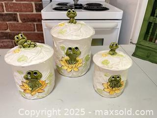 MaxSold Auction: Vintage 1970&#39;s Sears Roebuck &#34;Neil the Frog&#34; ceramic Canister Set and more.  - New Westminster (British Columbia, Canada) SELLER MANAGED Estate Sale Online Auction - Sixth Avenue