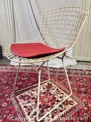 MaxSold Auction: 1950’s Bertoia Wire Framed Side Chair w Original Red Seat Cussion - Toronto (Ontario, Canada) SELLER MANAGED Reseller Online Auction - Sunrise Avenue