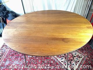 MaxSold Auction: Arne Jacobsen for Fritz Hansen Stamped Rosewood Danish Dining Table w Chromed Metal LegsB  - Toronto (Ontario, Canada) SELLER MANAGED Reseller Online Auction - Sunrise Avenue