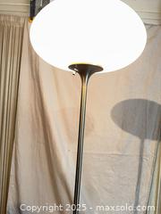 MaxSold Auction: Laurel Chrome Standing Floor Lamp w Frosted Glass Shade Working  - Toronto (Ontario, Canada) SELLER MANAGED Reseller Online Auction - Sunrise Avenue
