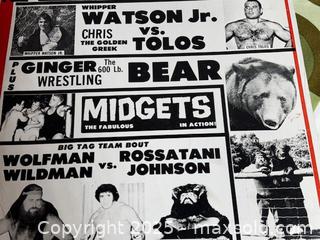 MaxSold Auction: Vintage 1960’s Wresting Historical Toronto Advertising Poster Lot A  - Toronto (Ontario, Canada) SELLER MANAGED Reseller Online Auction - Sunrise Avenue