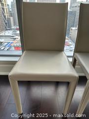 MaxSold Auction: Crate &#38; Barrel Leather Like Cream Dining Chairs x4 - Toronto (Ontario, Canada) PARTNER MANAGED Estate Sale Online Auction - Esander Drive (STORAGE)