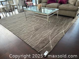 MaxSold Auction: Modern Grey + Cream Abstract Carpet from Weavers Art 8x10  - Toronto (Ontario, Canada) PARTNER MANAGED Estate Sale Online Auction - Esander Drive (STORAGE)