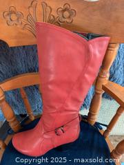 MaxSold Auction: Red Knee Length Boots - Carleton Place (Ontario, Canada) SELLER MANAGED Downsizing Online Auction - Antrim Street