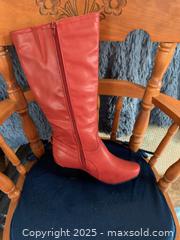 MaxSold Auction: Red Knee Length Boots - Carleton Place (Ontario, Canada) SELLER MANAGED Downsizing Online Auction - Antrim Street