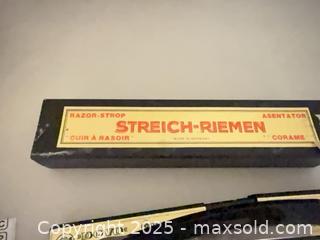 MaxSold Auction: Vintage Razor-Strop with Straight Razor A - New Westminster (British Columbia, Canada) PARTNER MANAGED Moving Online Auction - 8th Avenue