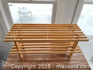 MaxSold Auction: 2-Tier Solid Wood Shoe Rack - London (Ontario, Canada) SELLER MANAGED Downsizing Online Auction - Charlotte Street