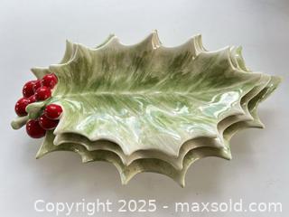 MaxSold Auction: Christmas Holly-themed nesting ceramic dishes  - London (Ontario, Canada) SELLER MANAGED Downsizing Online Auction - Charlotte Street
