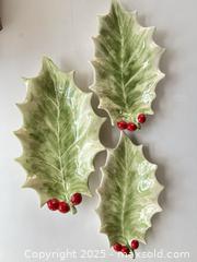 MaxSold Auction: Christmas Holly-themed nesting ceramic dishes  - London (Ontario, Canada) SELLER MANAGED Downsizing Online Auction - Charlotte Street