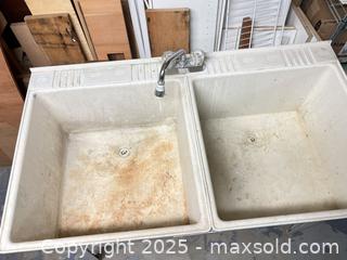 MaxSold Auction: Double-basin laundry tub with faucet - London (Ontario, Canada) SELLER MANAGED Downsizing Online Auction - Charlotte Street