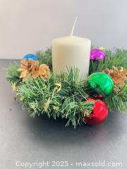 MaxSold Auction: Holiday decor candle wreath with pillar candle - London (Ontario, Canada) SELLER MANAGED Downsizing Online Auction - Charlotte Street