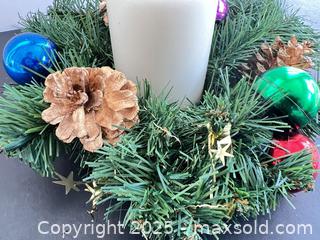 MaxSold Auction: Holiday decor candle wreath with pillar candle - London (Ontario, Canada) SELLER MANAGED Downsizing Online Auction - Charlotte Street
