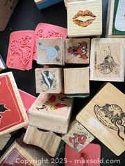 MaxSold Auction: Large lot of rubber stamps in box - London (Ontario, Canada) SELLER MANAGED Downsizing Online Auction - Charlotte Street
