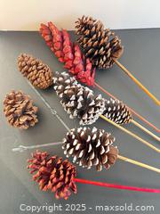 MaxSold Auction: Lot of 8 Decorative Pine Cone Stems, Assorted Styles - London (Ontario, Canada) SELLER MANAGED Downsizing Online Auction - Charlotte Street