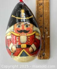 MaxSold Auction: Nutcracker Egg-Shaped Hanging Christmas Ornament, Papier-Mâché - London (Ontario, Canada) SELLER MANAGED Downsizing Online Auction - Charlotte Street