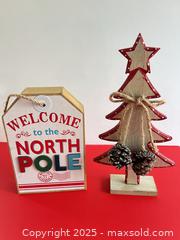 MaxSold Auction: Set of 2 Rustic Farmhouse Wooden Christmas Decorations - London (Ontario, Canada) SELLER MANAGED Downsizing Online Auction - Charlotte Street