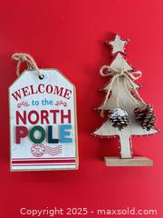 MaxSold Auction: Set of 2 Rustic Farmhouse Wooden Christmas Decorations - London (Ontario, Canada) SELLER MANAGED Downsizing Online Auction - Charlotte Street