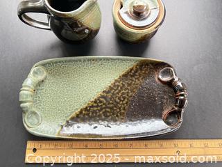 MaxSold Auction: Signed pottery set -creamer, sugar bowl, tray - London (Ontario, Canada) SELLER MANAGED Downsizing Online Auction - Charlotte Street