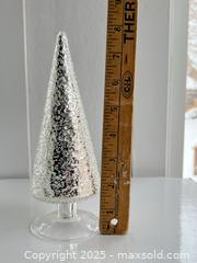 MaxSold Auction: Silver Mirrored Glass Holiday Tabletop Decor, 8" Tall - London (Ontario, Canada) SELLER MANAGED Downsizing Online Auction - Charlotte Street
