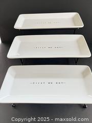 MaxSold Auction: Three-tiered appetizer stand with china plates - London (Ontario, Canada) SELLER MANAGED Downsizing Online Auction - Charlotte Street