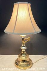 MaxSold Auction: Vintage Adjustable Swing-Arm Table Lamp with Bell Fabric Shade - London (Ontario, Canada) SELLER MANAGED Downsizing Online Auction - Charlotte Street