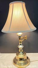 MaxSold Auction: Vintage Adjustable Swing-Arm Table Lamp with Bell Fabric Shade - London (Ontario, Canada) SELLER MANAGED Downsizing Online Auction - Charlotte Street