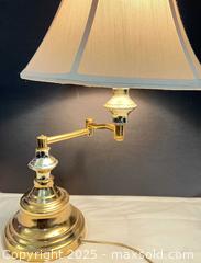 MaxSold Auction: Vintage Adjustable Swing-Arm Table Lamp with Bell Fabric Shade - London (Ontario, Canada) SELLER MANAGED Downsizing Online Auction - Charlotte Street