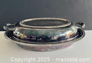 MaxSold Auction: Vintage WM Rogers Silver plated serving dish with glass insert - London (Ontario, Canada) SELLER MANAGED Downsizing Online Auction - Charlotte Street