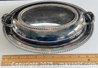 MaxSold Auction: Vintage WM Rogers Silver plated serving dish with glass insert - London (Ontario, Canada) SELLER MANAGED Downsizing Online Auction - Charlotte Street