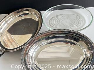 MaxSold Auction: Vintage WM Rogers Silver plated serving dish with glass insert - London (Ontario, Canada) SELLER MANAGED Downsizing Online Auction - Charlotte Street