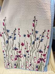 MaxSold Auction: White with floral / pale blue reverse quilt - London (Ontario, Canada) SELLER MANAGED Downsizing Online Auction - Charlotte Street