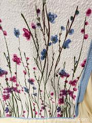 MaxSold Auction: White with floral / pale blue reverse quilt - London (Ontario, Canada) SELLER MANAGED Downsizing Online Auction - Charlotte Street