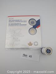 MaxSold Auction: 100th Anniversary of the Royal Canadian Air Force Toonie Coin Set &#38; Roll of Air Force Colorized Toonies ($54 face value)  - Langley (British Columbia, Canada) SELLER MANAGED Reseller Online Auction - 68 Avenue