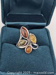 MaxSold Auction: Sterling Silver &#38; Amber Stone Ring - Langley (British Columbia, Canada) SELLER MANAGED Reseller Online Auction - 68 Avenue