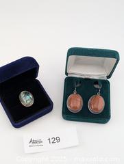 MaxSold Auction: Vintage Abalone &#38; Mexican 925 Silver Ring and Sunstone &#38; 925 Silver Earrings  - Langley (British Columbia, Canada) SELLER MANAGED Reseller Online Auction - 68 Avenue