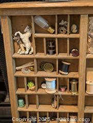 MaxSold Auction: Vintage Converted Printer Drawer with Thread Spools and Trinkets  - Langley (British Columbia, Canada) SELLER MANAGED Reseller Online Auction - 68 Avenue