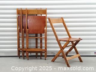 MaxSold Auction: Vintage American Folding Oak Wood Chairs, Set of 4 - Toronto (Ontario, Canada) SELLER MANAGED Downsizing Online Auction - Esandar Drive (STORAGE)