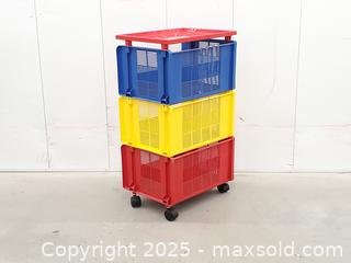 MaxSold Auction: Vintage Memphis Style Contico Rolling Storage Cart - Toronto (Ontario, Canada) SELLER MANAGED Downsizing Online Auction - Esandar Drive (STORAGE)