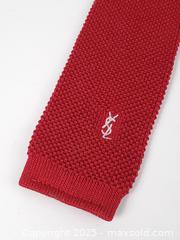 MaxSold Auction: Vintage Yves Saint Laurent YSL Cherry Red Woven Cotton Tie - Toronto (Ontario, Canada) SELLER MANAGED Downsizing Online Auction - Esandar Drive (STORAGE)
