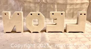 MaxSold Auction: VINTAGE NOEL LETTERS CERAMIC CHRISTMAS CANDLE HOLDER SET LIPPER &#38; MANN JAPAN - San Jose (California, USA) SELLER MANAGED Downsizing Online Auction - Gretchen Lane