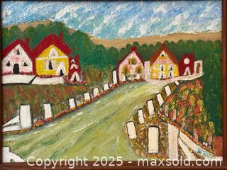 MaxSold Auction: MCM Signed Folk Art Oil on Board Painting  - Toronto (Ontario, Canada) PARTNER MANAGED Estate Sale Online Auction - Wychwood Park