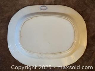 MaxSold Auction: Antique Baggaley Blue and White China Ironstone Stoneware Serving Platter  - Victoria (British Columbia, Canada) SELLER MANAGED Moving Online Auction - Toronto Street