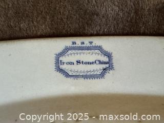 MaxSold Auction: Antique Baggaley Blue and White China Ironstone Stoneware Serving Platter  - Victoria (British Columbia, Canada) SELLER MANAGED Moving Online Auction - Toronto Street