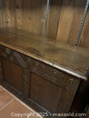 MaxSold Auction: Antique Hand-Carved Oak Coffer Chest (c. Early 19C)  - Victoria (British Columbia, Canada) SELLER MANAGED Moving Online Auction - Toronto Street