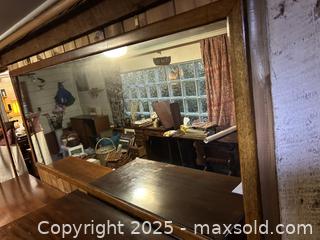 MaxSold Auction: Large Vintage Rectangular Wood-Frame Mirror - Victoria (British Columbia, Canada) SELLER MANAGED Moving Online Auction - Toronto Street