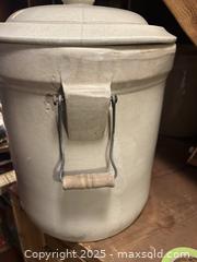 MaxSold Auction: Medalta 5-Gallon Crock with Lid and Handles - Victoria (British Columbia, Canada) SELLER MANAGED Moving Online Auction - Toronto Street