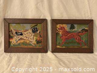 MaxSold Auction: Pair Framed Needlepoint Dogs - Victoria (British Columbia, Canada) SELLER MANAGED Moving Online Auction - Toronto Street
